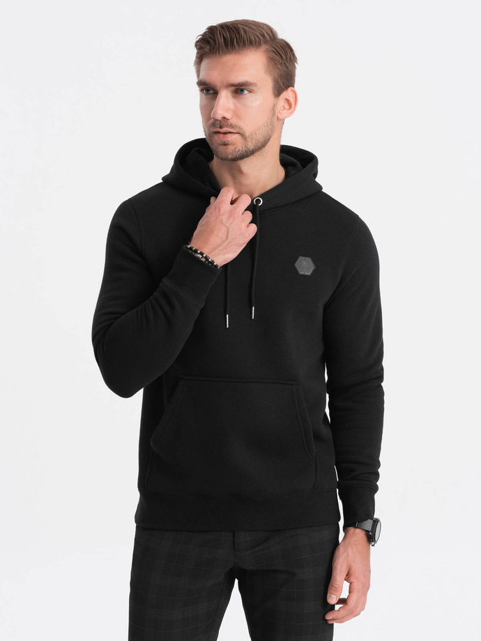 Men's kangaroo hoodie - black V2 OM-SSNZ-0117