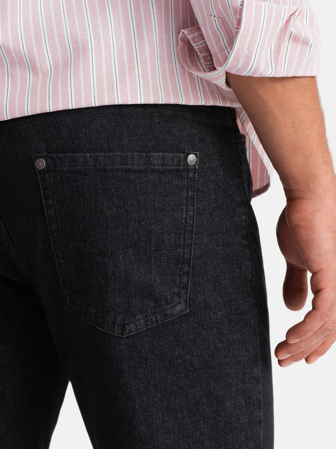 Men's classic denim pants REGULAR FIT - black V2 OM-PADP-0152