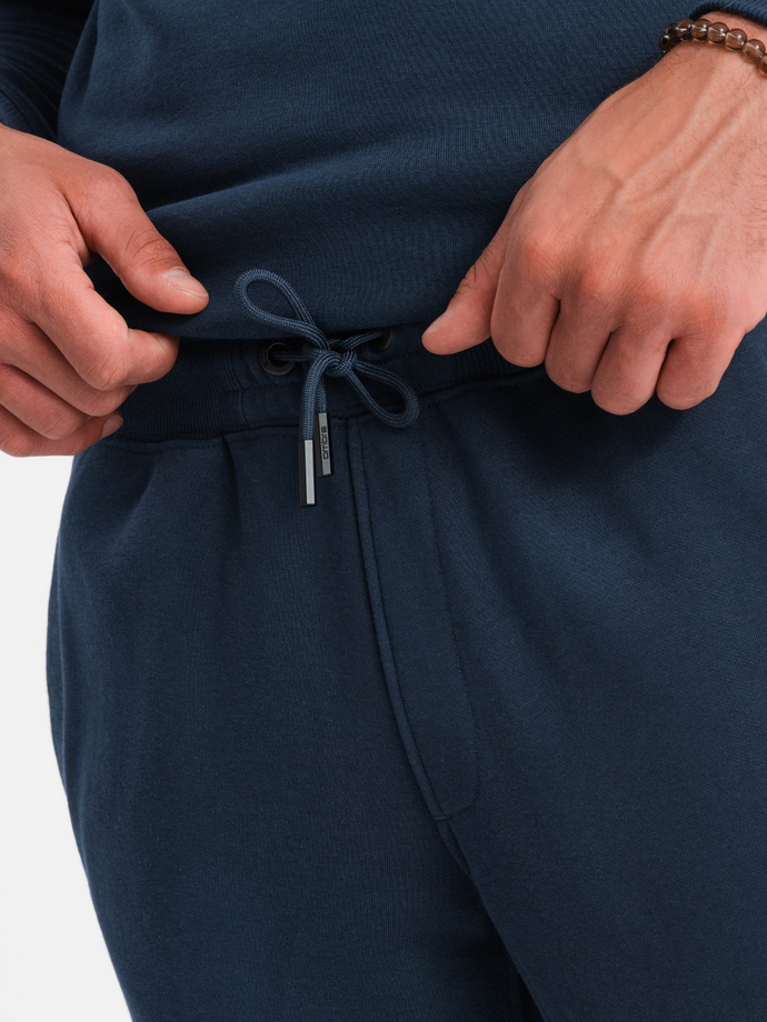 Komplet dresowy bawełniany męski BASIC bluza nierozpinana + joggery – granatowy V1 Z84