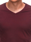 Men's basic V-neck t-shirt EM-TSBS-0101 - maroon V10