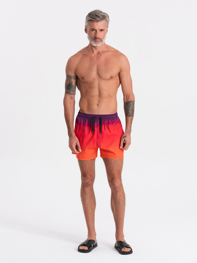 Men's swimming trunks ombre effect - orange V17 OM-SRBS-0125