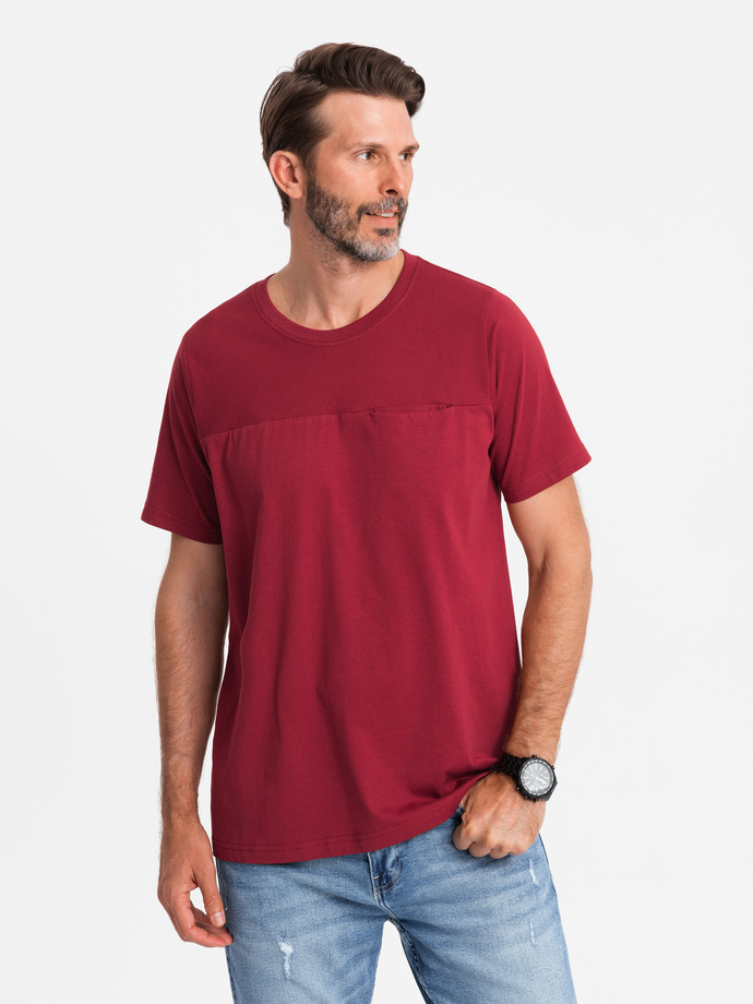 LOOSE FIT men's t-shirt with pocket - red V3 OM-TSCT-0171 