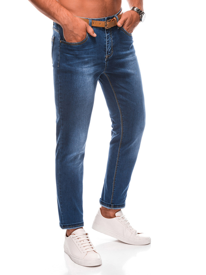 Spodnie męskie jeansowe P1492 - niebieskie