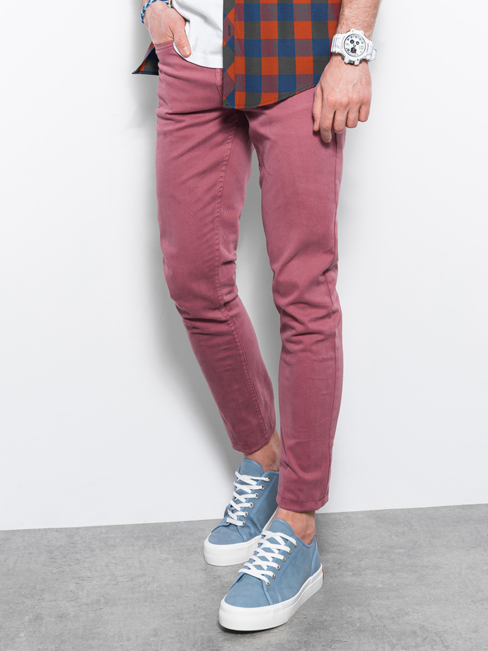 Men's pants chinos - dark red P1059