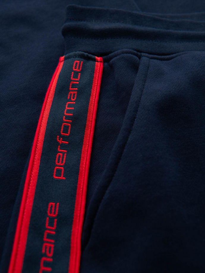 Men's sports jogger pants with stripes - navy blue V3 OM-PASK-0284