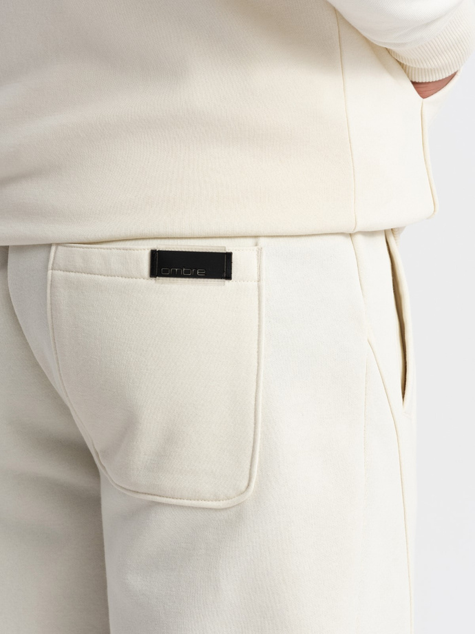 BASIC men's sweatshirt set unbuttoned sweatshirt + joggers - cream V5 Z86