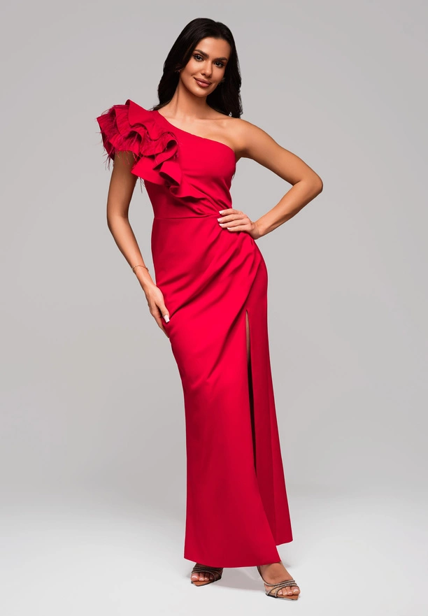 Evening dress LA-OM-DLR005 Regular Fit red