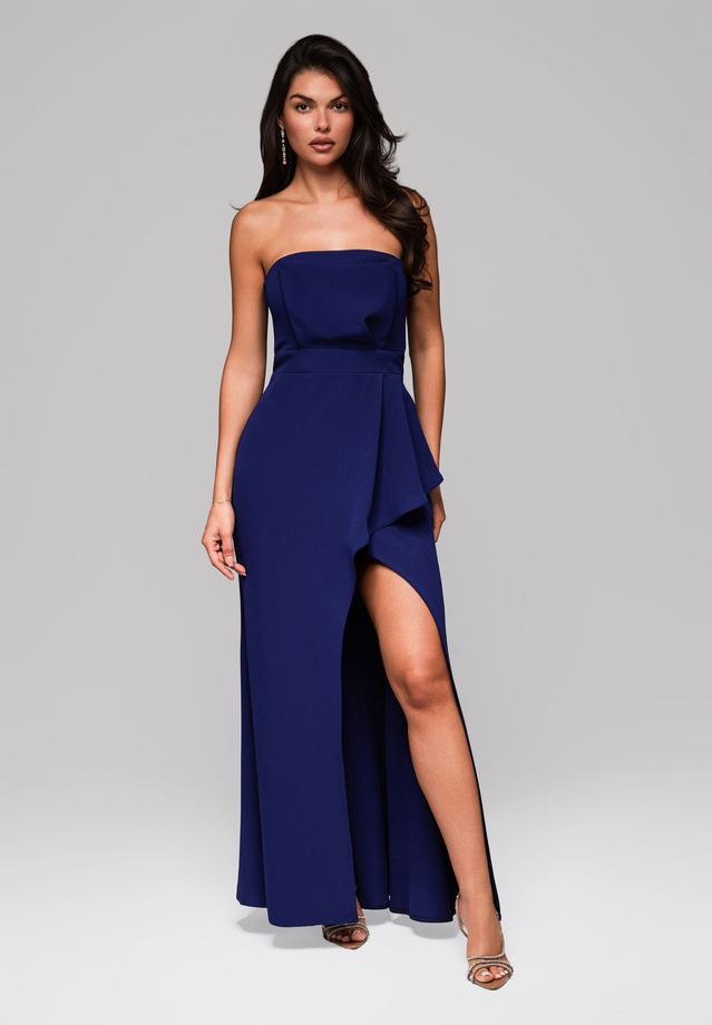 Evening dress LA-OM-DLR201 - navy blue