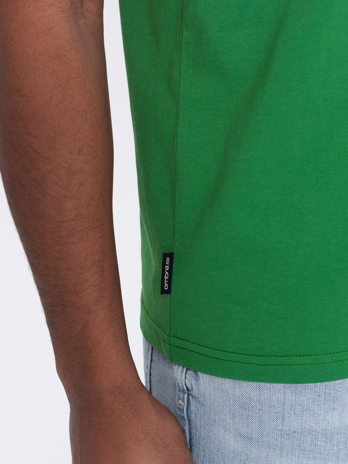 BASIC men's classic cotton T-shirt - green V20 OM-TSBS-0146