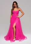 Evening dress LA-OM-DLR120 - fuchsia