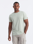 Men's full-print t-shirt with colorful letters - light green V5 OM-TSFP-0185