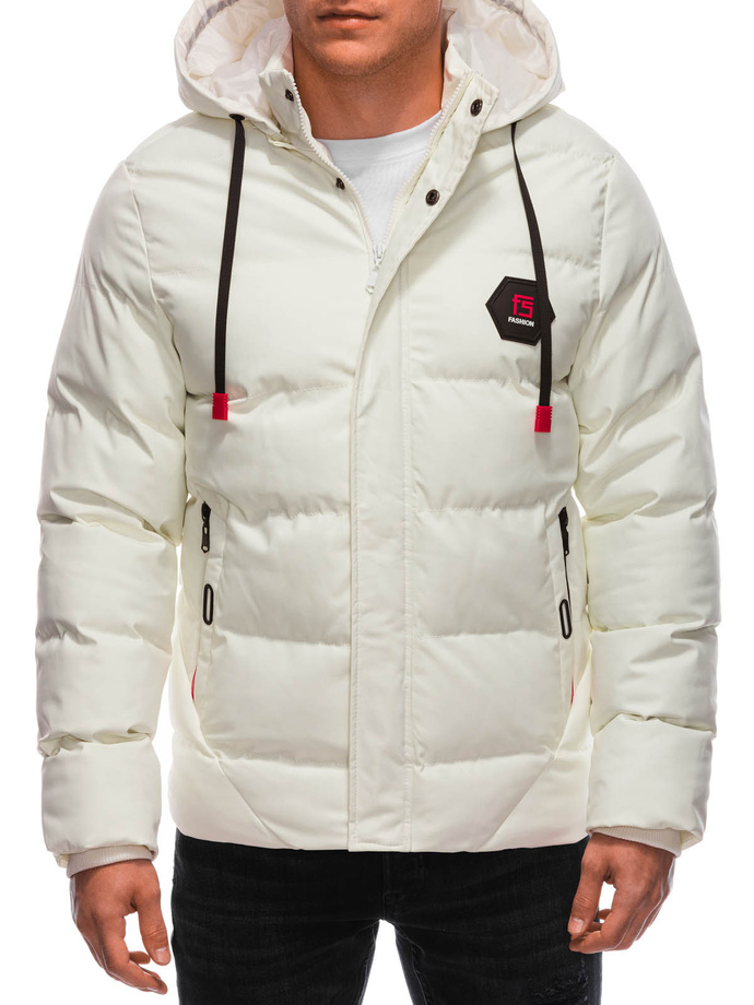 Men's winter quilted jacket C618 - ecru