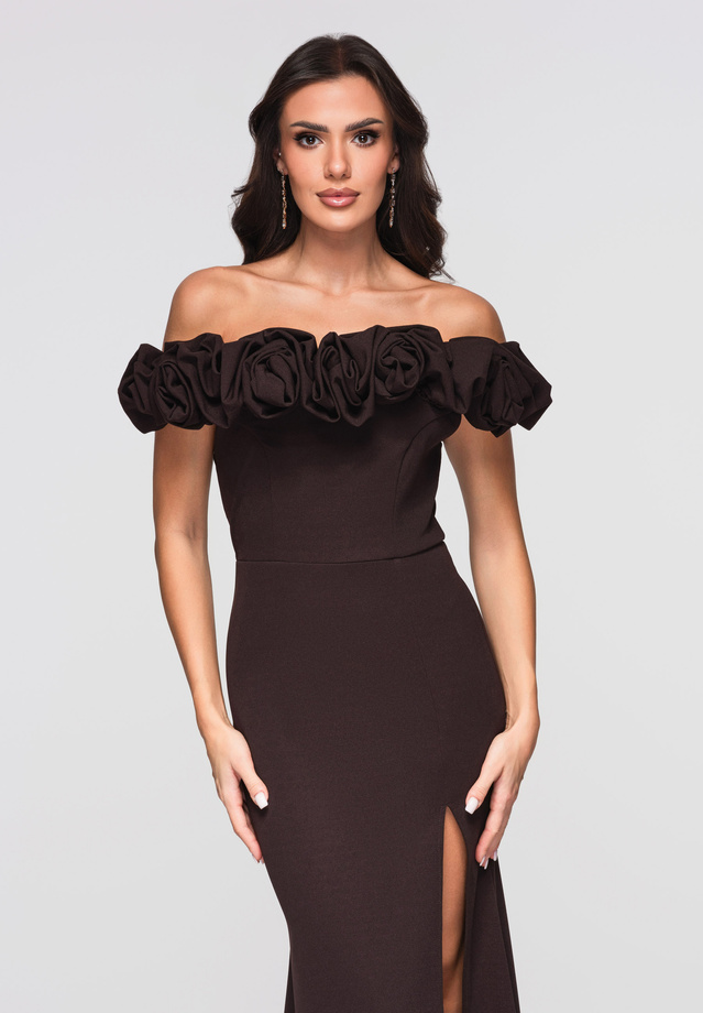 Evening dress LA-OM-DLR178 - brown