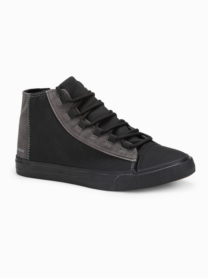 Men's sneakers shoes with contrasting elements - black OM-FOTH-0140