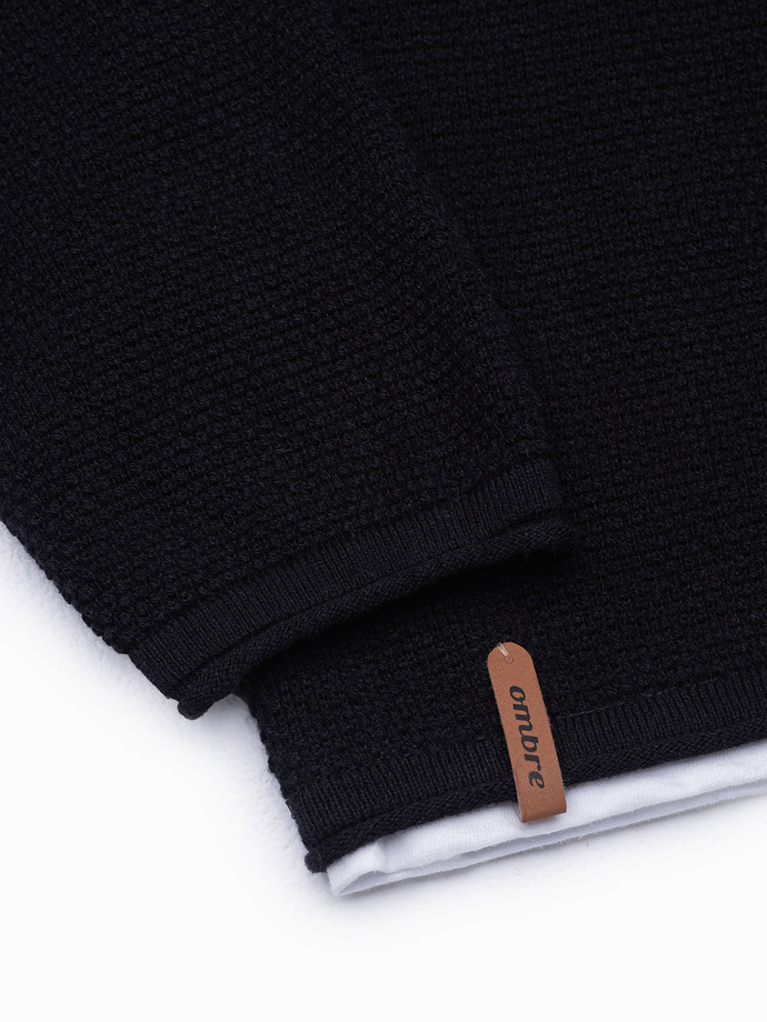 Sweter męski - czarny V1 E121