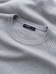 Men's raglan sweater with ribbed sleeves - grey melange V3 OM-SWSW-0144