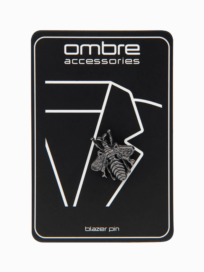 Decorative metal bee pin - black V1 OU-ACPN-0111