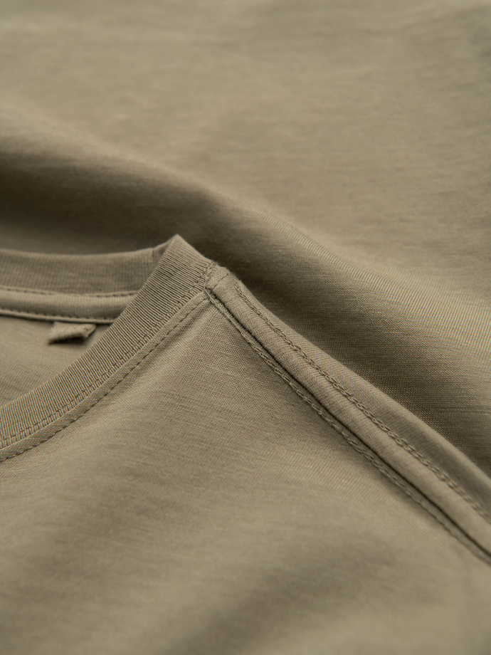 Longsleeve męski z nadrukiem motywu mapy - oliwkowy V2 OM-LSPT-0115