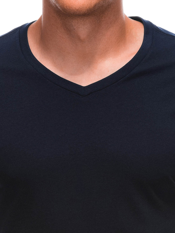 Men's basic V-neck t-shirt EM-TSBS-0101 - navy blue V3