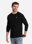 Men's signature elastane longsleeve with round neckline - black V3 OM-LSCL-0102