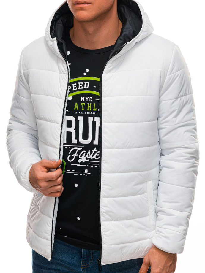 Men's mid-season quilted jacket C527 - white