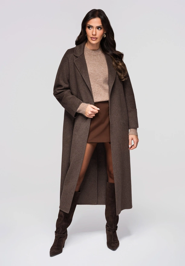 Women's coat LARICA OW-COLC-0109 v3 - coffee