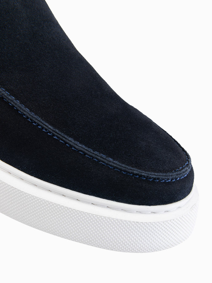 Men's slip-on half shoes on thick sole - navy blue V4 OM-FOCS-0152
