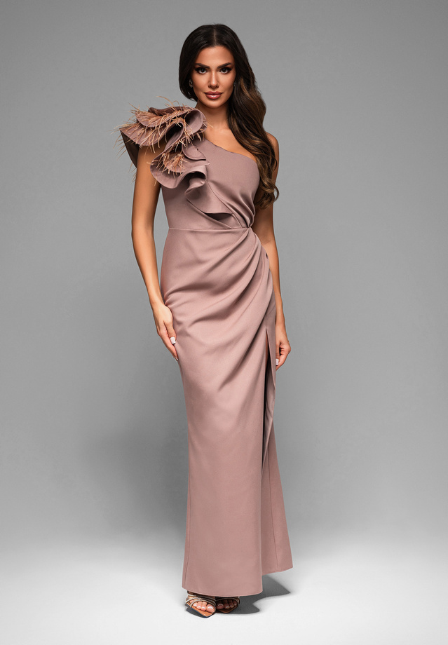 Evening dress LA-OM-DLR005 Regular Fit cappuccino