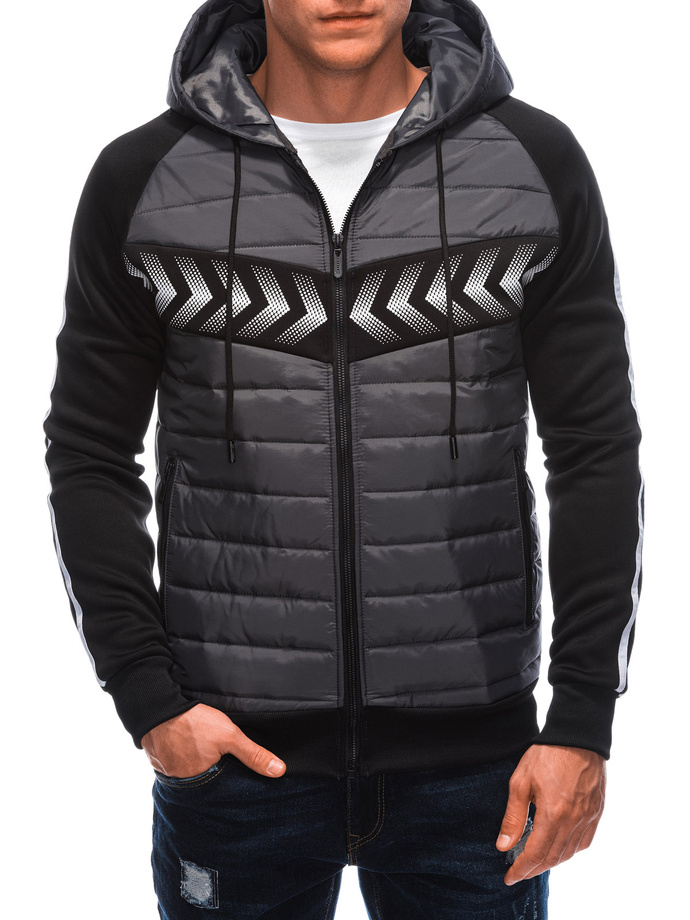 Men's mid-season jacket C569 - dark grey