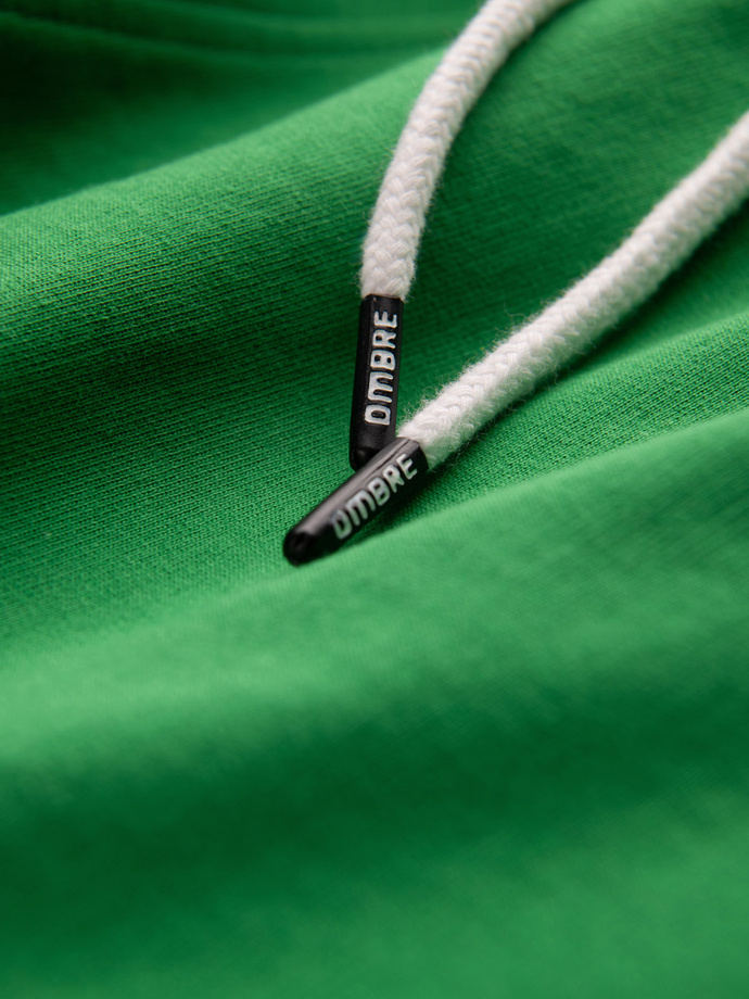 Męskie szorty dresowe z zaokrągloną nogawką - zielone V4 OM-SRSK-0105