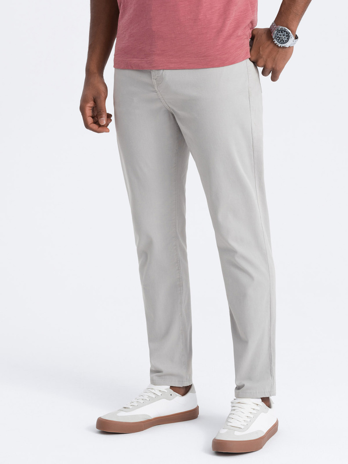 Men's tailored chino pants - gray V2 OM-PACP-0151