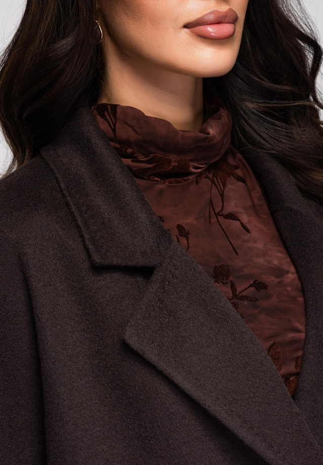 Women's long wool coat LARICA OW-COLC-0100 v3 - maroon