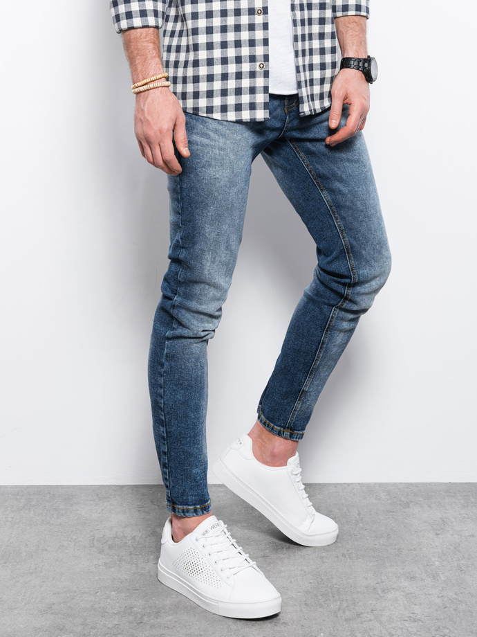 Spodnie jeansowe męskie SLIM FIT - niebieskie P1023