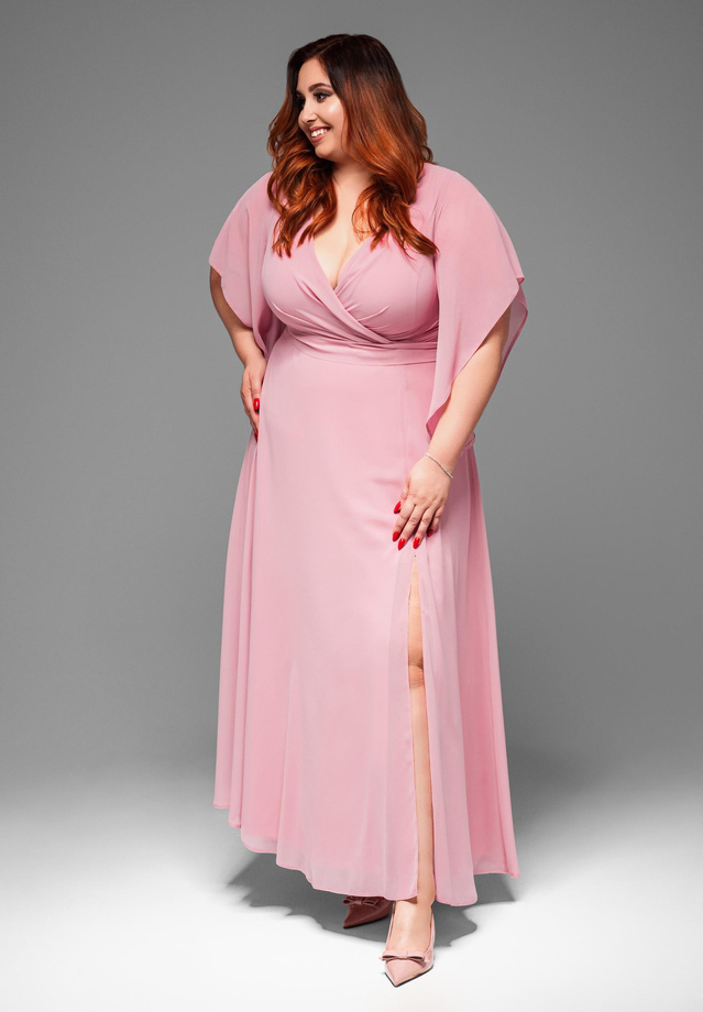 Sukienka wieczorowa LA-OM-DLR019 - powder pink