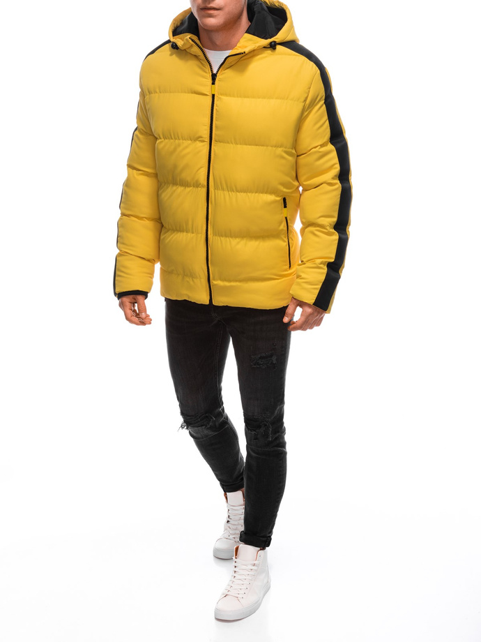 Men's quilted winter jacket - yellow V7 EM-JAHP-0101