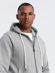 Men's sweatshirt set unbuttoned sweatshirt + jogger pants - gray V8 Z82