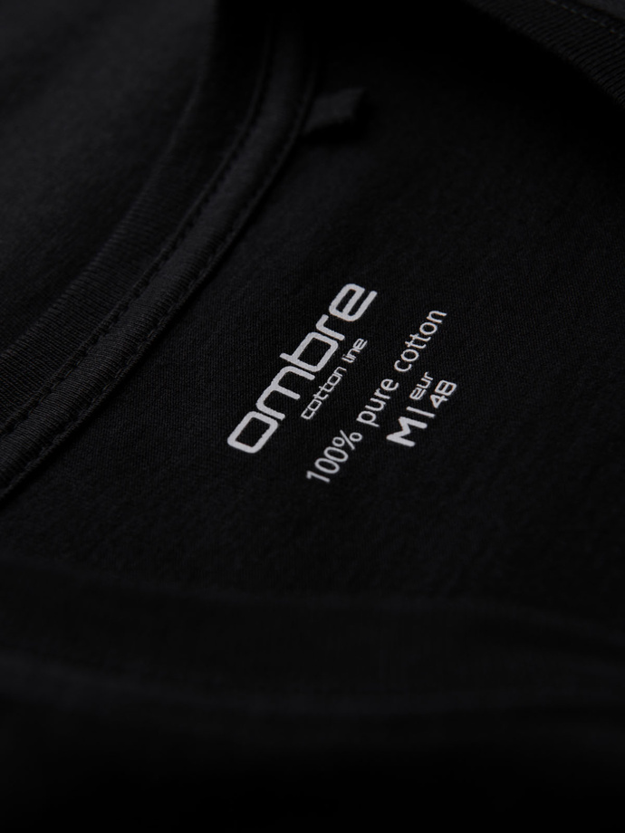 BASIC men's classic cotton T-shirt with a crew neckline - black V1 OM-TSBS-0237