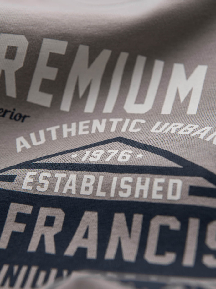 Męski bawełniany t-shirt z nadrukiem San Francisco – popielaty V4 OM-TSPT-0120