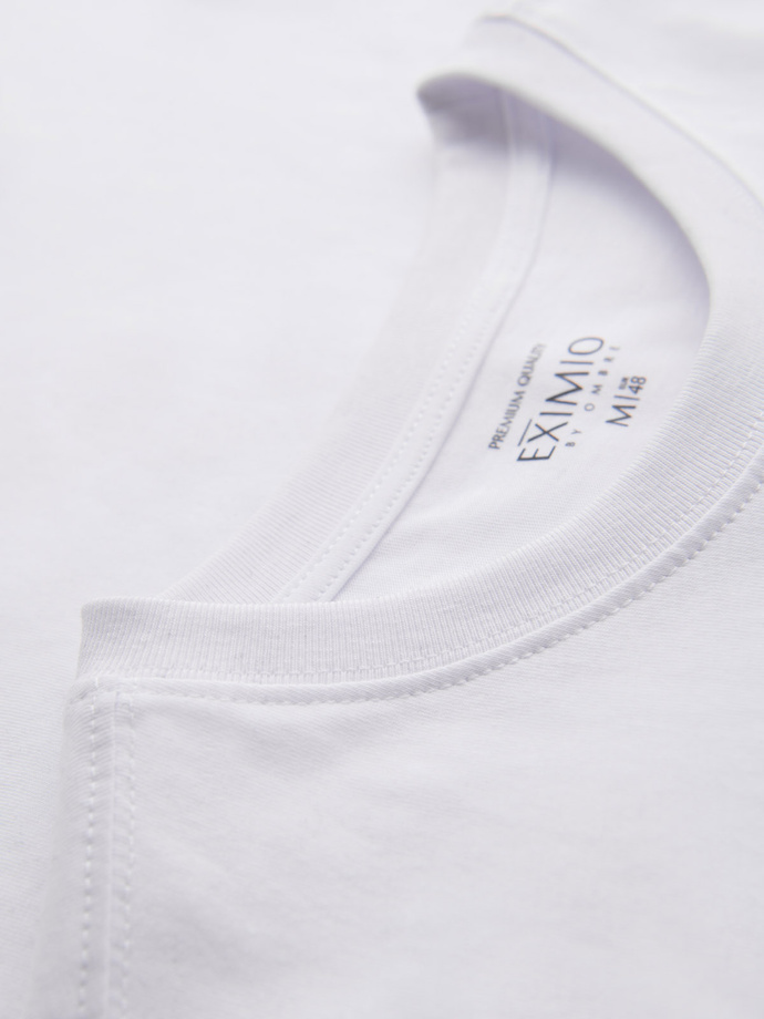 Men's cotton jersey t-shirt with large side lettering - white V2 OM-TSPT-0213