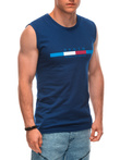 Men's printed tank top S1955 - dark blue