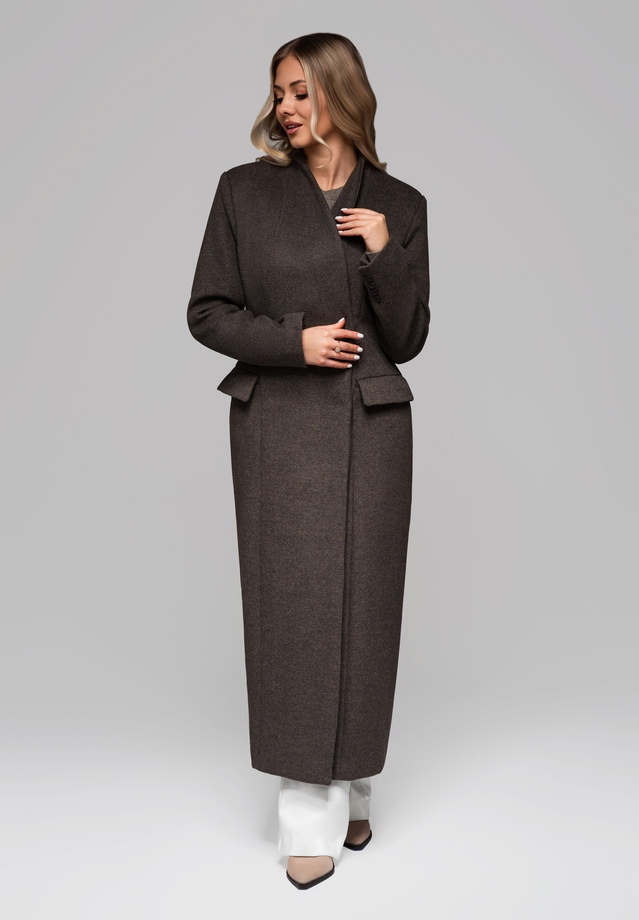 Men's minimalist coat with detachable vest - beige V1 OM-COLC-0139