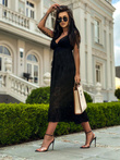 Thin strap lace maxi dress - DLR115 black