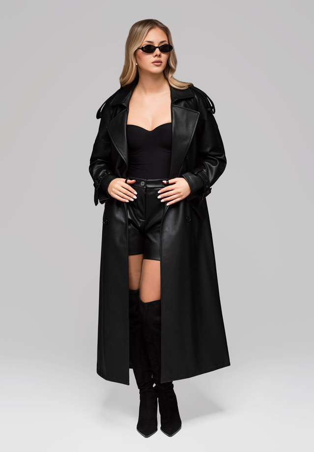 Women's LARICA trench coat with belt OW-COLC-0101 v1 - black