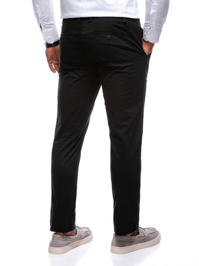 Spodnie męskie chino P1478 - czarne