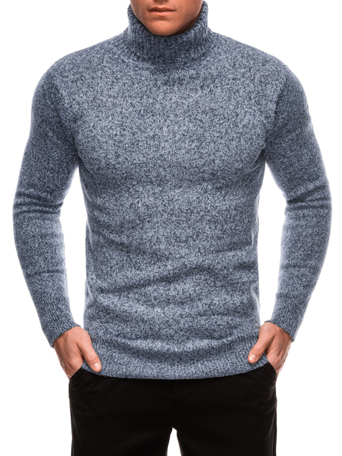 Men's turtleneck sweater E247 - blue