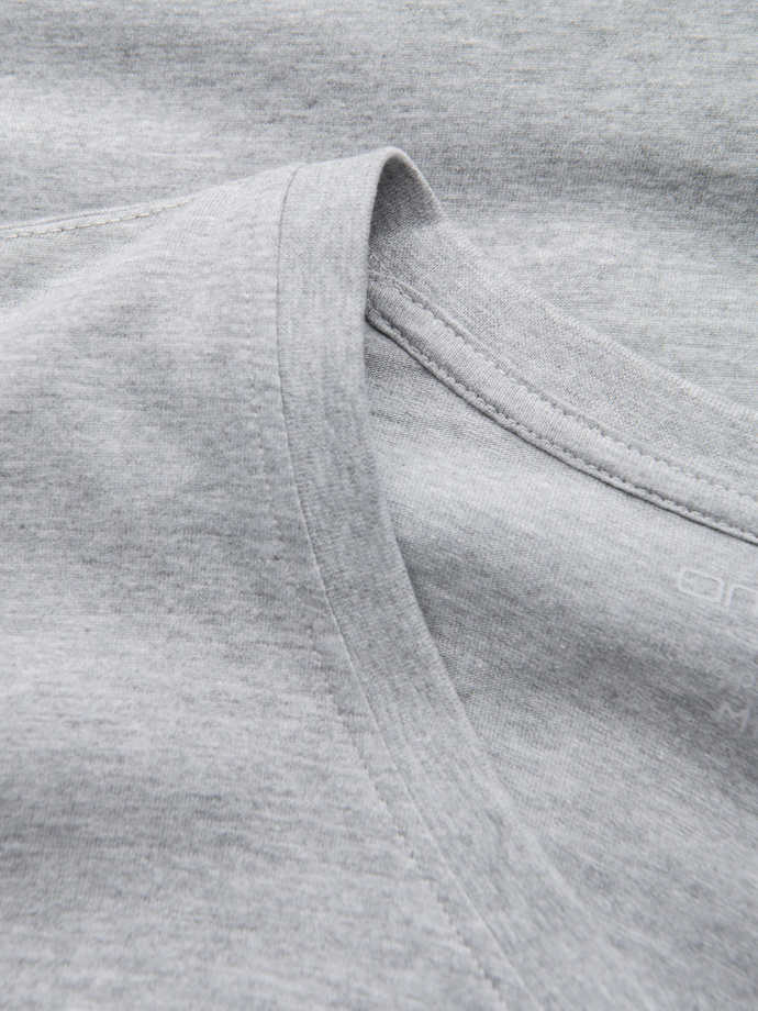 Men's unprinted longsleeve with a crew neckline - grey melange V7 OM-LSBL-0108