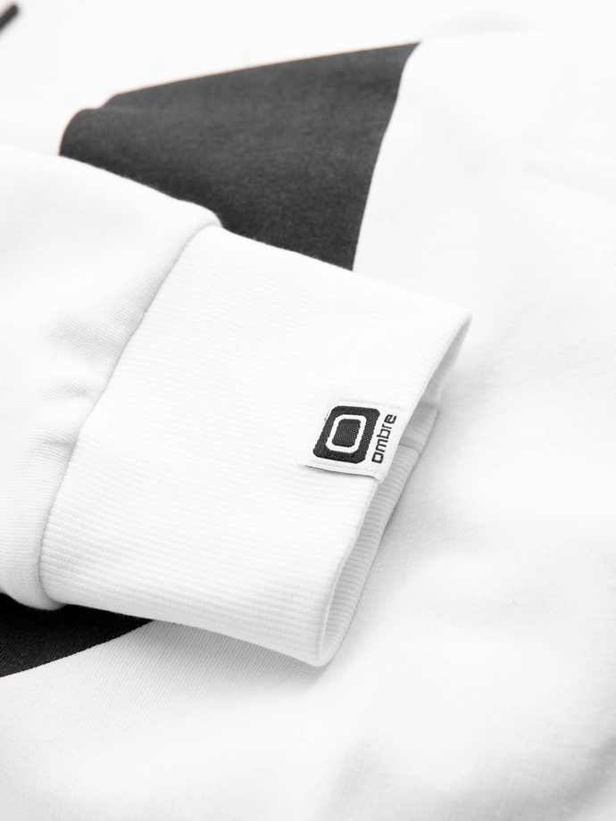 Męska bluza z nadrukiem HOODIE - biała V1 OM-SSPS-0152