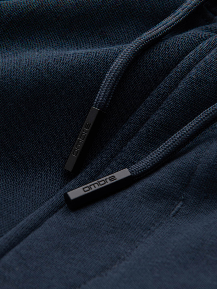 BASIC men's cotton jogger sweatpants - navy blue V1 OM-PABS-0174