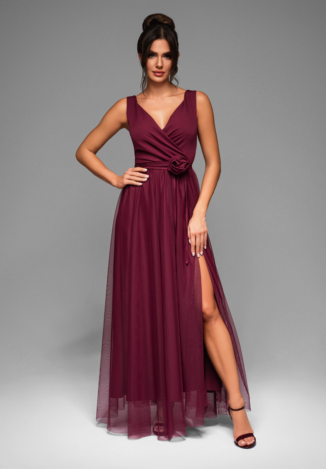 Sukienka wieczorowa LA-OM-DLR010 - dark red