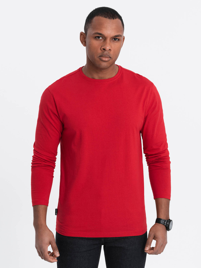BASIC men's longsleeve with round neckline - red V5 OM-LSBL-0106